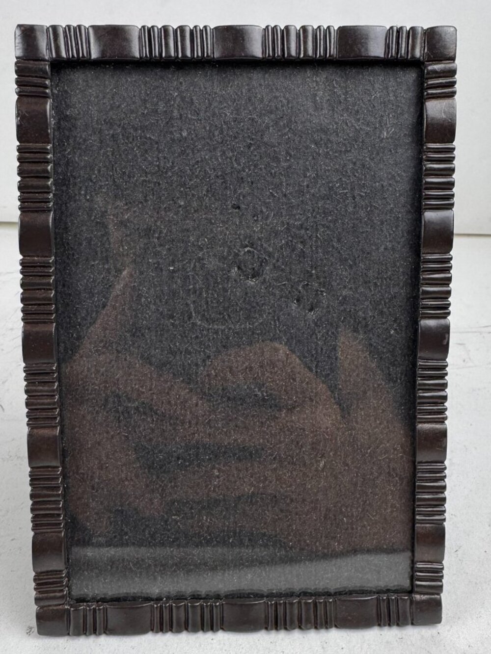 fetco home decor dark brown metal picture frame 4x6 inch easel back corner wear
